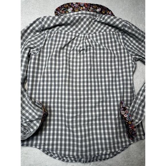 3J Workshop Johnny Was Embroidered Plaid Shirt Boho Artisan SZ M - Picture 12 of 12